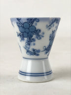 Japanese Porcelain Sake Cup Vtg Rappa Ochoko Guinomi Plum Blossom Blue G150