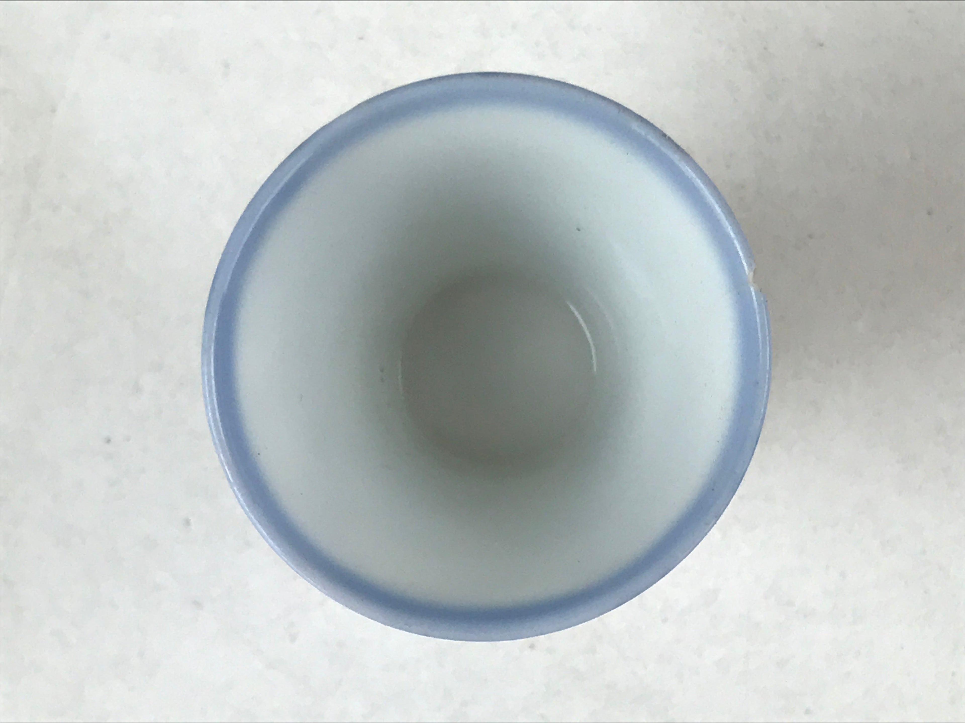 Japanese Porcelain Sake Cup Vtg Rappa Ochoko Guinomi Plum Blossom Blue G150