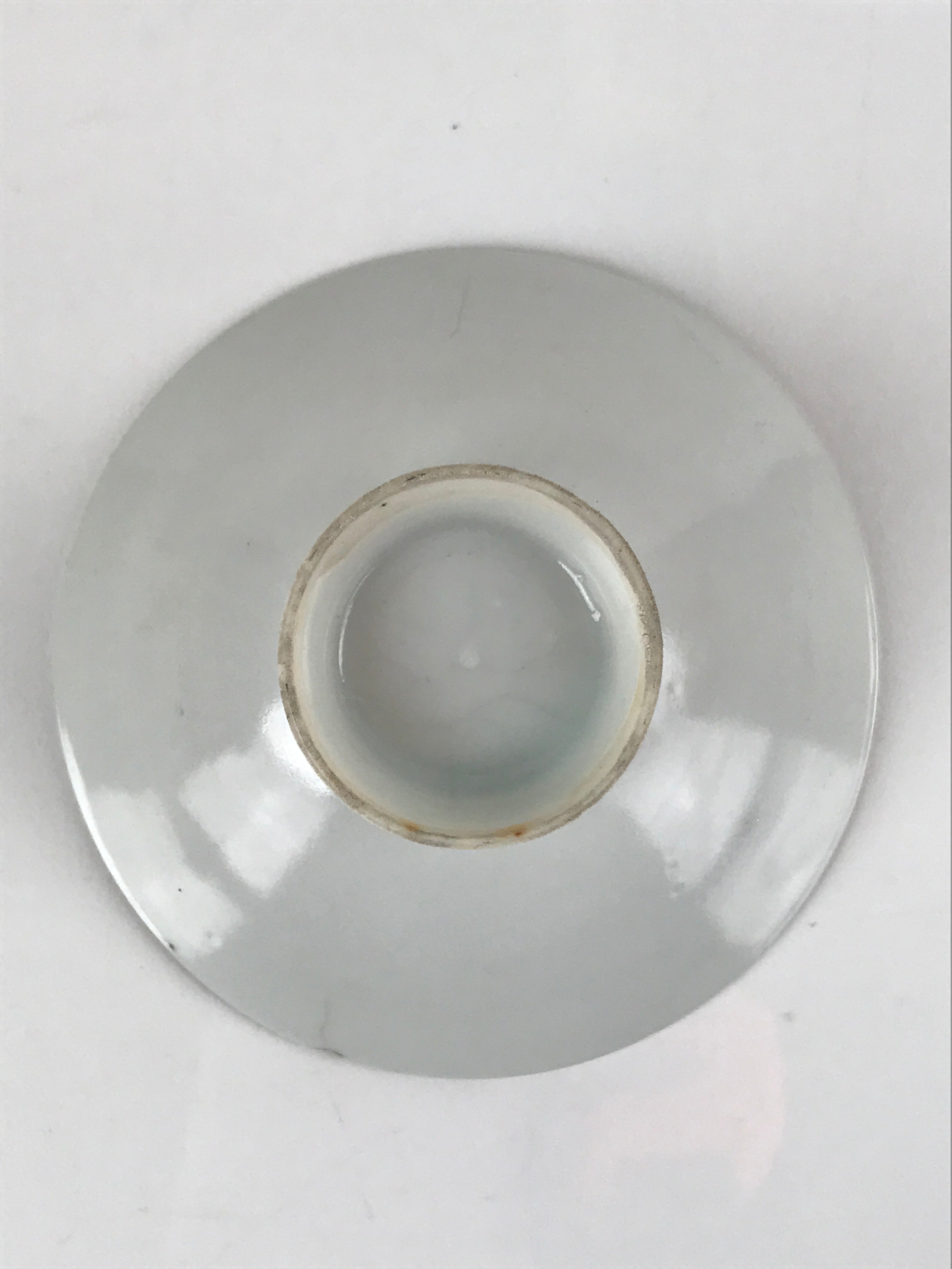 Japanese Porcelain Sake Cup Vtg Sakazuki Guinomi Crane Sunrise Pine White G193