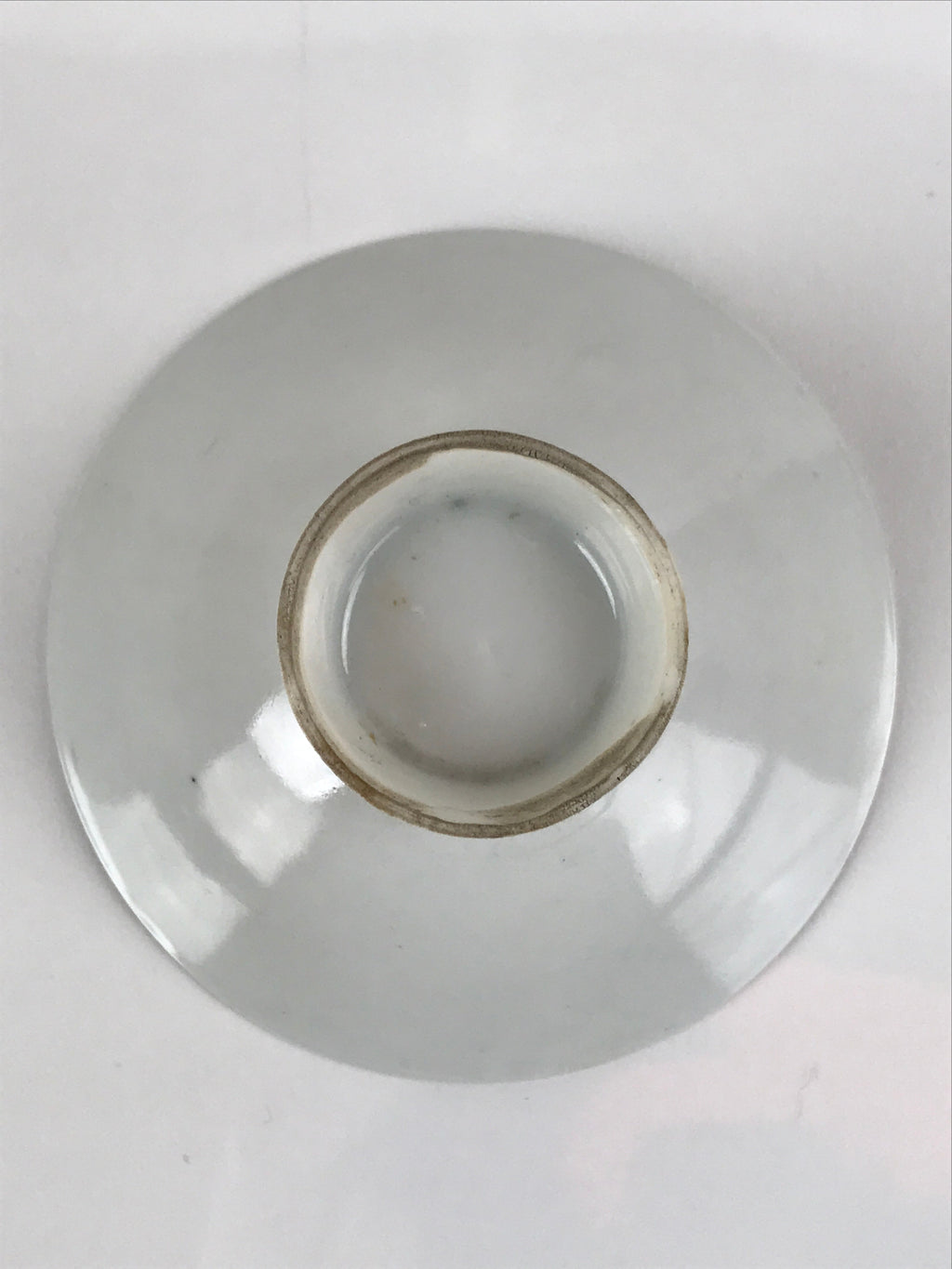 Japanese Porcelain Sake Cup Vtg Sakazuki Guinomi Crane Sunrise Pine White G195