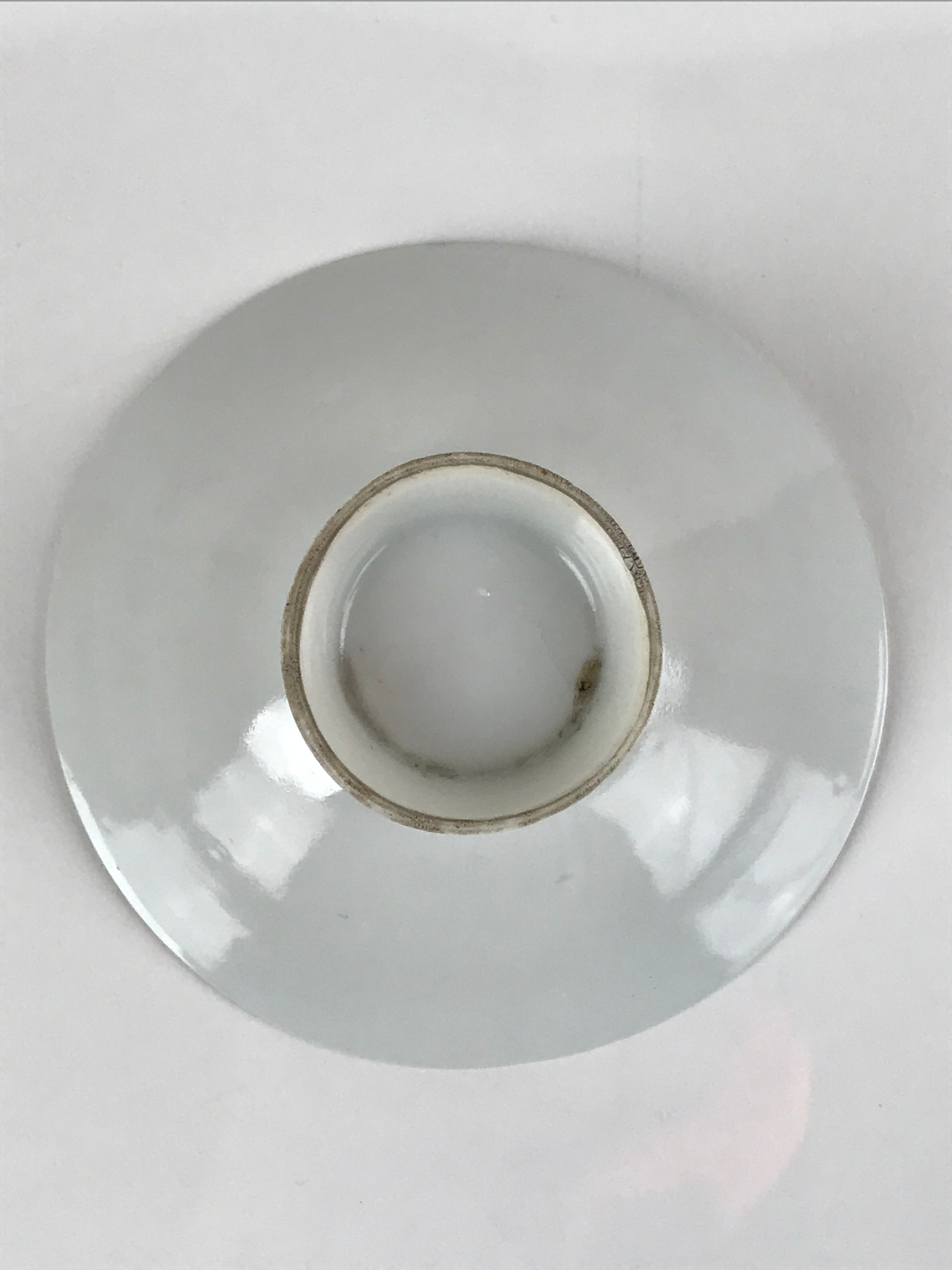 Japanese Porcelain Sake Cup Vtg Sakazuki Guinomi Crane Sunrise Pine White G196