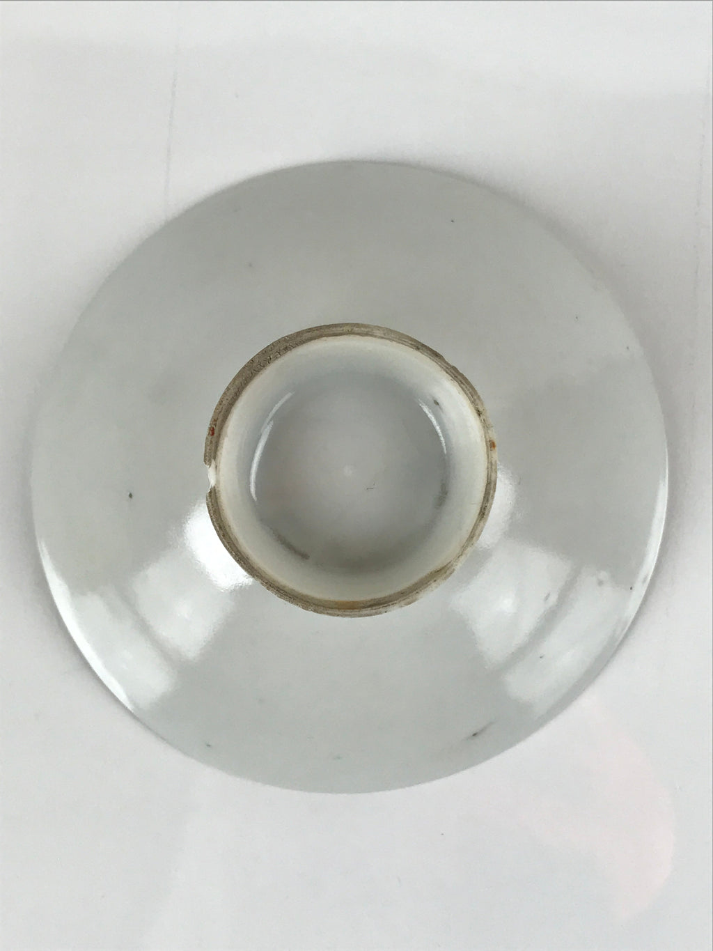 Japanese Porcelain Sake Cup Vtg Sakazuki Guinomi Crane Sunrise Pine White G197