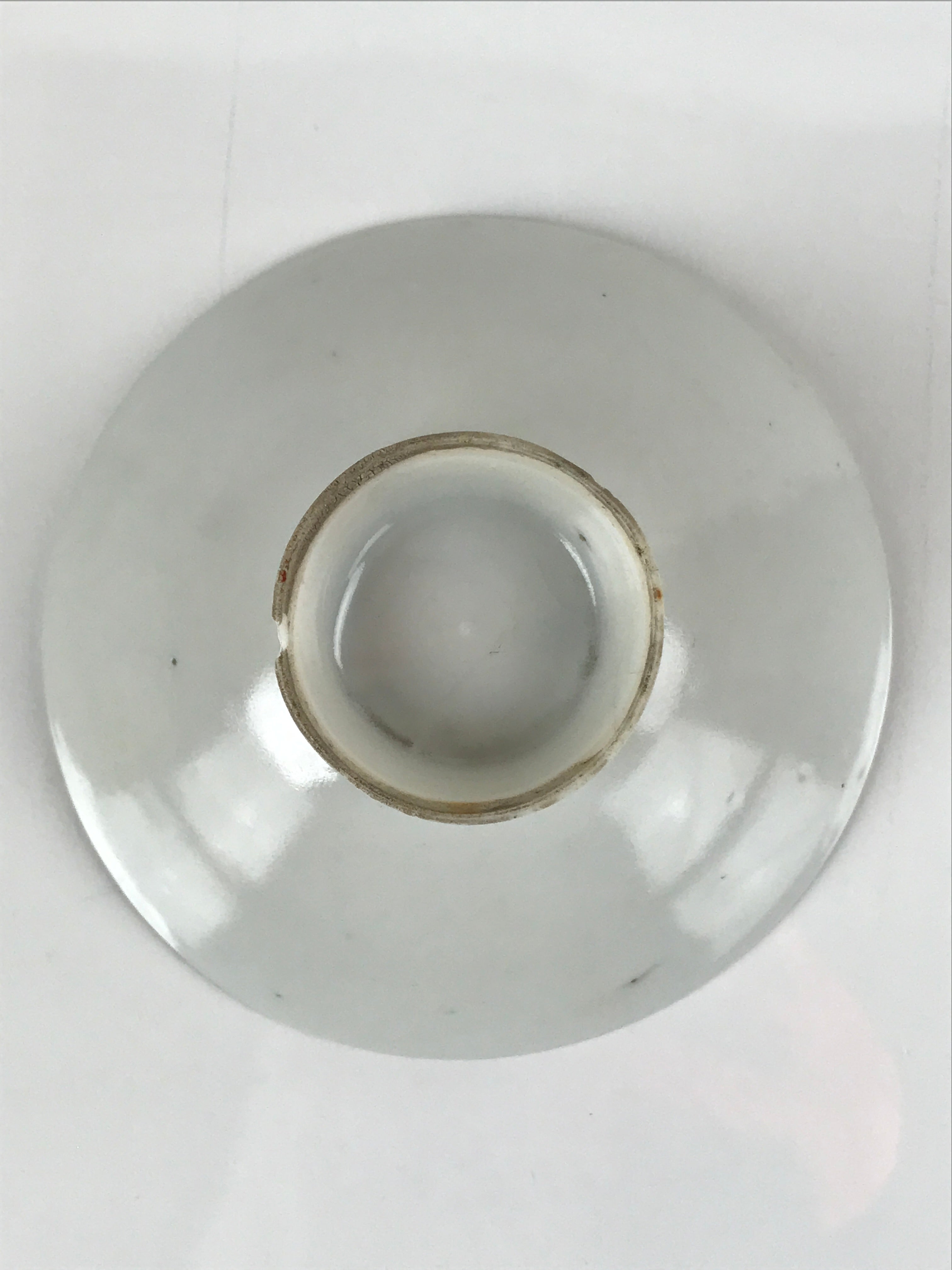 Japanese Porcelain Sake Cup Vtg Sakazuki Guinomi Crane Sunrise Pine White G197