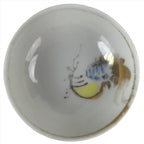 Japanese Porcelain Sake Cup Vtg Sakazuki Guinomi Minogame Turtle White Gold G252