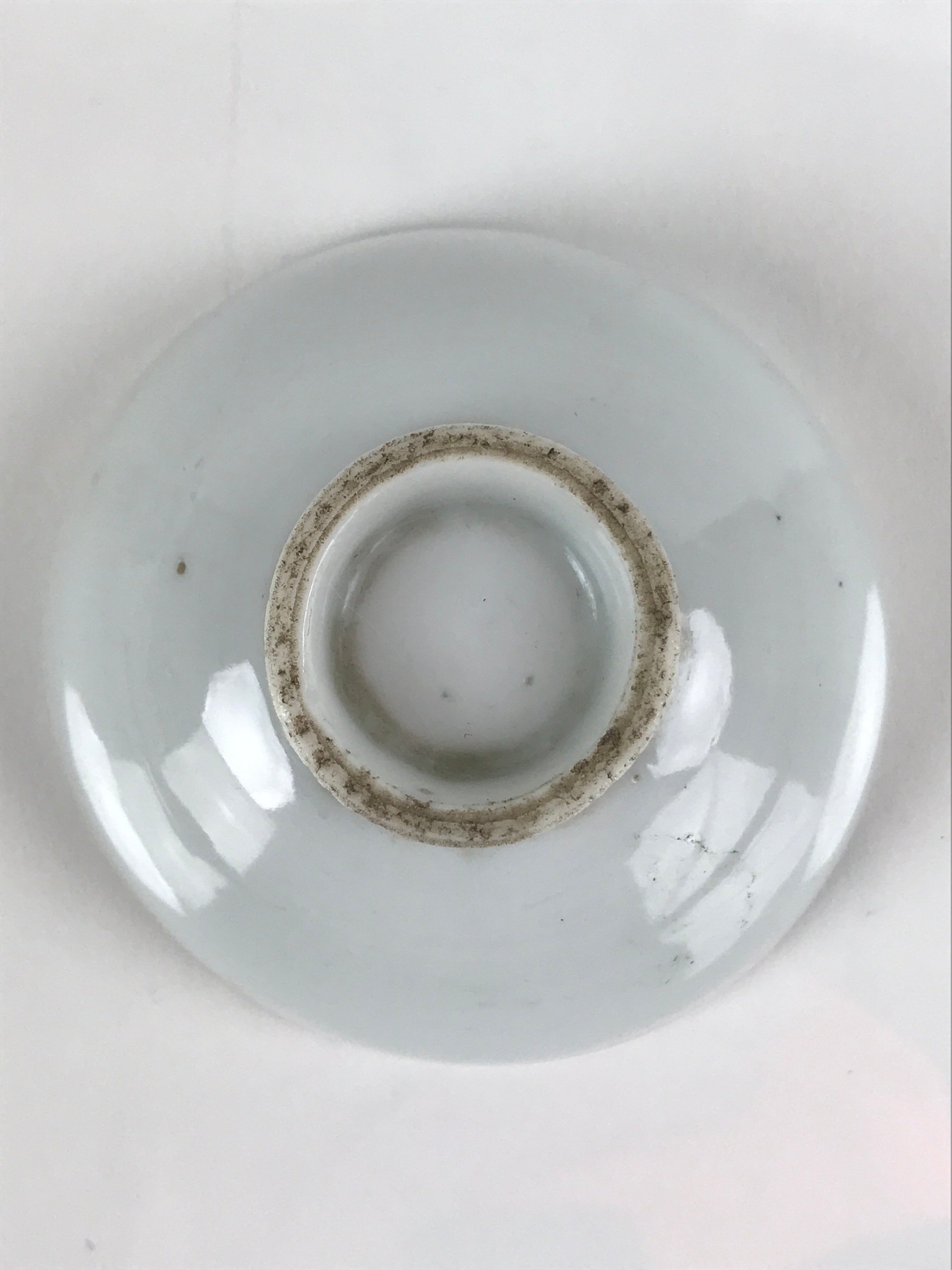 Japanese Porcelain Sake Cup Vtg Sakazuki Guinomi Minogame Turtle White Gold G258