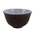 Japanese Porcelain Sake Cup Vtg Tsubomi Ochoko Chrysanthemum Kiku Brown G268