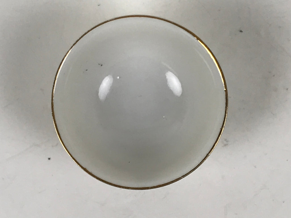 Japanese Porcelain Sake Cup Vtg Tsubomi Ochoko Folding Fan Shochikubai Bird G295