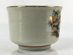 Japanese Porcelain Sake Cup Vtg Tsubomi Ochoko Guinomi Cherry Blossom Red G187