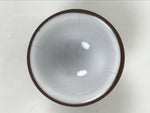 Japanese Porcelain Sake Cup Vtg Tsubomi Ochoko Guinomi Matte Brown White G303