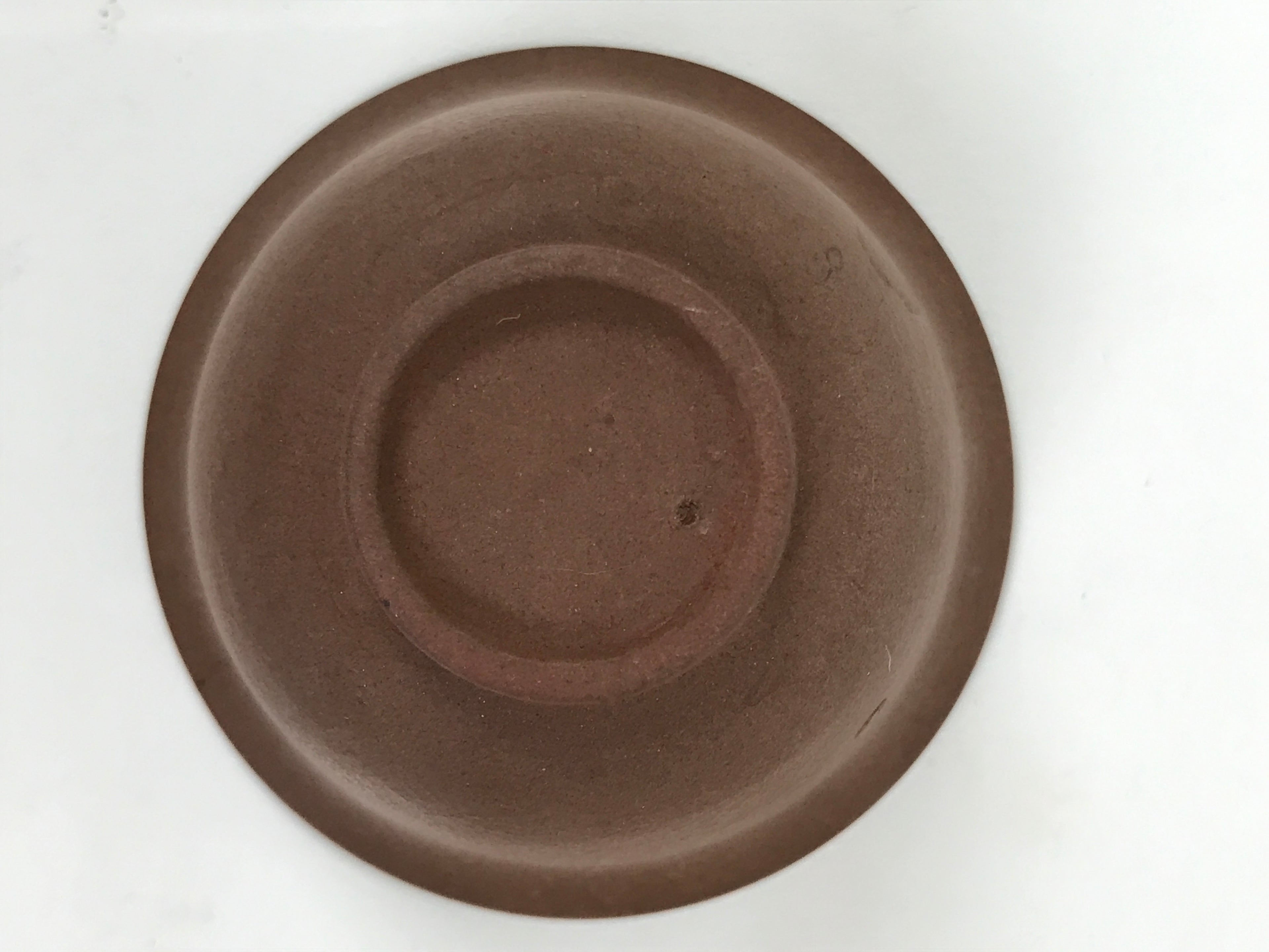 Japanese Porcelain Sake Cup Vtg Tsubomi Ochoko Guinomi Matte Brown White G304