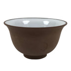 Japanese Porcelain Sake Cup Vtg Tsubomi Ochoko Guinomi Matte Brown White G304