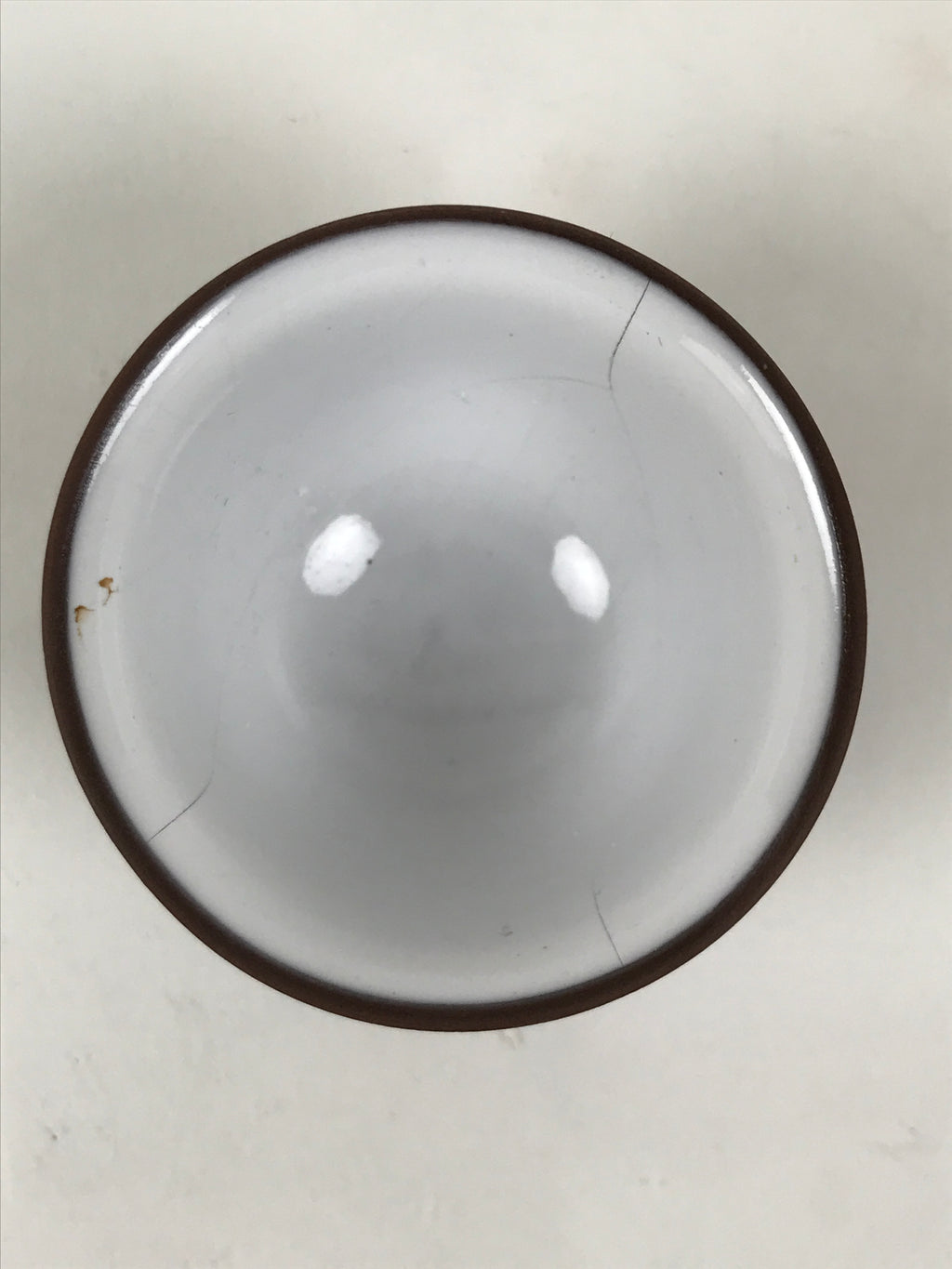 Japanese Porcelain Sake Cup Vtg Tsubomi Ochoko Guinomi Matte Brown White G306