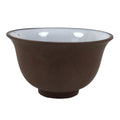 Japanese Porcelain Sake Cup Vtg Tsubomi Ochoko Guinomi Matte Brown White G306