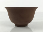 Japanese Porcelain Sake Cup Vtg Tsubomi Ochoko Guinomi Matte Brown White G307