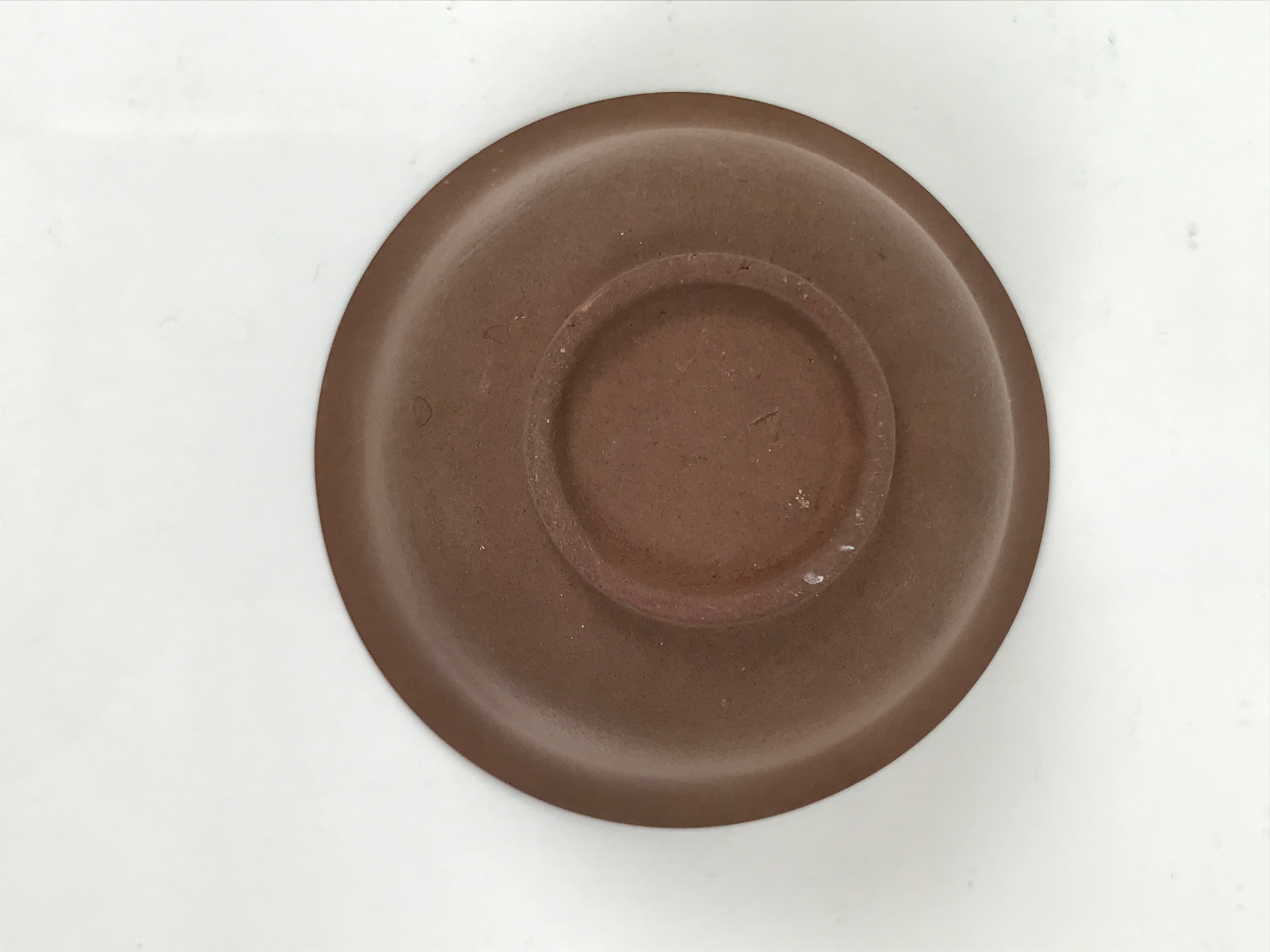 Japanese Porcelain Sake Cup Vtg Tsubomi Ochoko Guinomi Matte Brown White G307