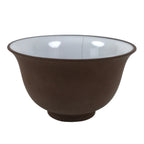 Japanese Porcelain Sake Cup Vtg Tsubomi Ochoko Guinomi Matte Brown White G307