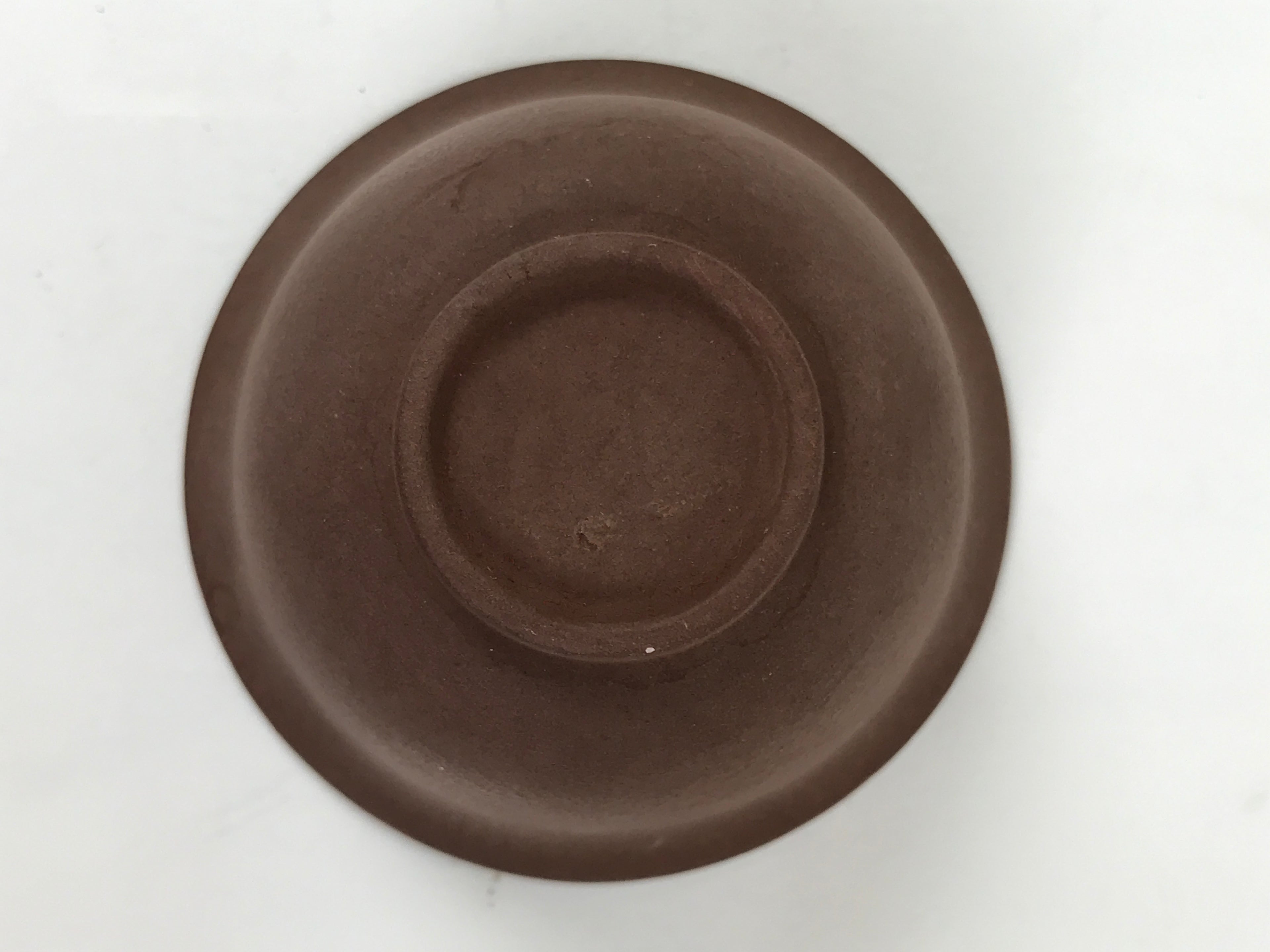 Japanese Porcelain Sake Cup Vtg Tsubomi Ochoko Guinomi Matte Brown White G308