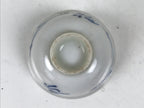 Japanese Porcelain Sake Cup Vtg Tsubomi Ochoko Guinomi Red Kanji Blue Pine G296