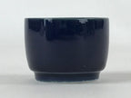 Japanese Porcelain Sake Cup Vtg Tsubomi Ochoko Guinomi Simple Dark Blue G130