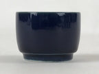 Japanese Porcelain Sake Cup Vtg Tsubomi Ochoko Guinomi Simple Dark Blue G130