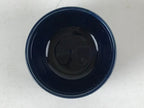 Japanese Porcelain Sake Cup Vtg Tsubomi Ochoko Guinomi Simple Dark Blue G130