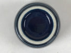 Japanese Porcelain Sake Cup Vtg Tsubomi Ochoko Guinomi Simple Dark Blue G130