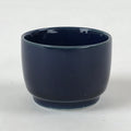 Japanese Porcelain Sake Cup Vtg Tsubomi Ochoko Guinomi Simple Dark Blue G130