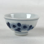 Japanese Porcelain Sake Cup Vtg Tsubomi Ochoko Sometsuke Blue Flowers G137