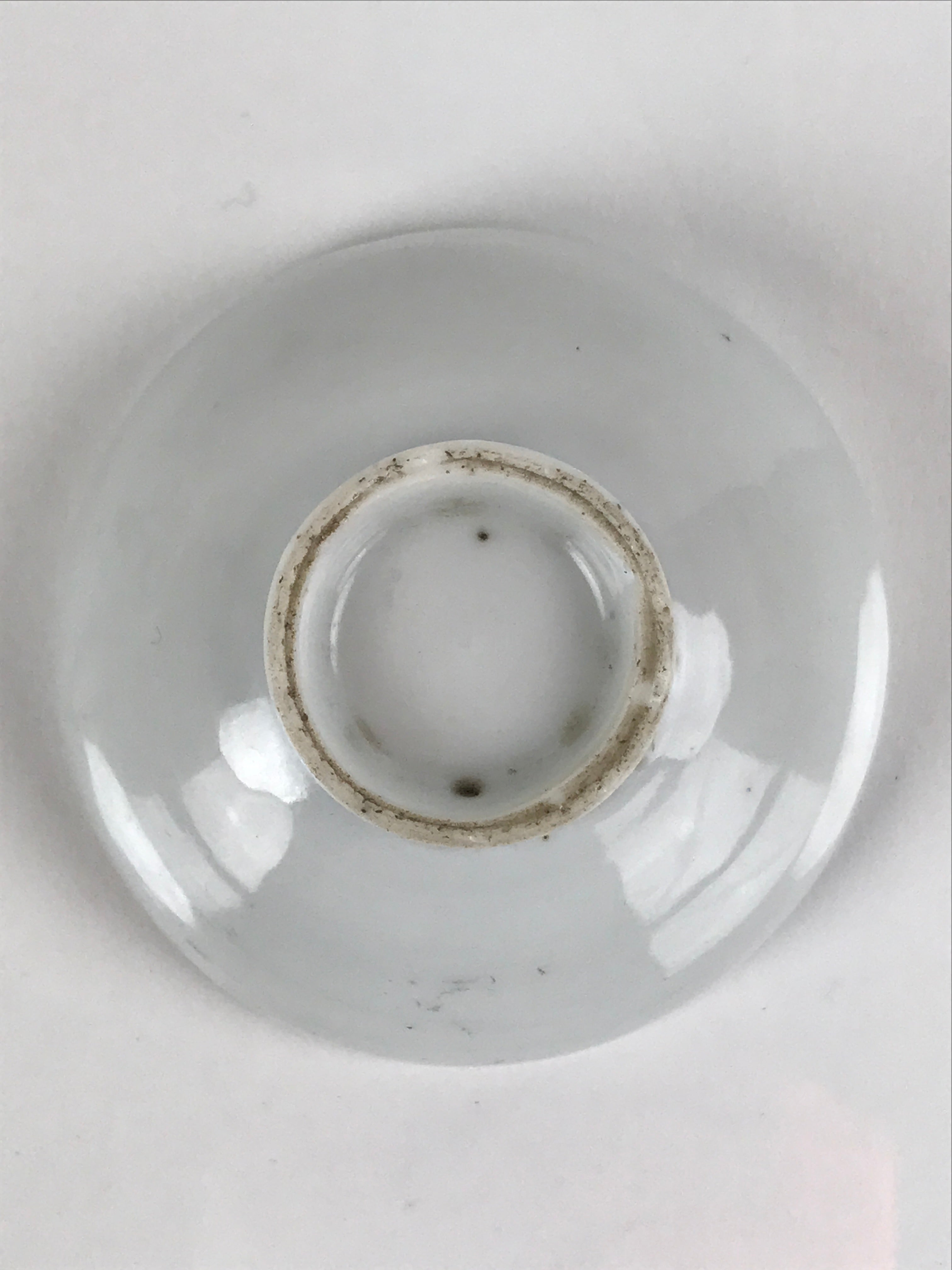Japanese Porcelain Sake Cup Vtg Wan Ochoko Guinomi Daruma Daishi Purple G200
