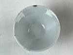 Japanese Porcelain Sake Cup Vtg Wan Ochoko Guinomi Gray Blue Stripes G157