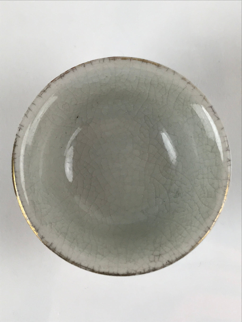 Japanese Porcelain Sake Cup Vtg Wan Ochoko Guinomi Peony Botan Red Gray G181