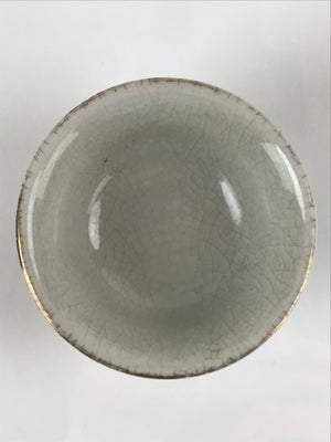 Japanese Porcelain Sake Cup Vtg Wan Ochoko Guinomi Peony Botan Red Gray G181