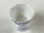 Japanese Porcelain Sake Cup Vtg Wan Ochoko Guinomi Purple Hydrangea Flower G154