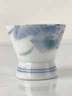 Japanese Porcelain Sake Cup Vtg Wan Ochoko Guinomi Purple Hydrangea Flower G155
