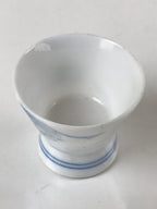 Japanese Porcelain Sake Cup Vtg Wan Ochoko Guinomi Purple Hydrangea Flower G156