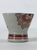 Japanese Porcelain Sake Cup Vtg Wan Ochoko Guinomi Red Gold Flower Mountain G144