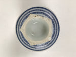 Japanese Porcelain Sake Cup Vtg Wan Ochoko Guinomi Sometsuke Blue Stripe G309
