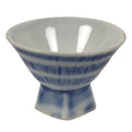 Japanese Porcelain Sake Cup Vtg Wan Ochoko Guinomi Sometsuke Blue Stripe G310