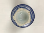 Japanese Porcelain Sake Cup Vtg Wan Ochoko Guinomi Sometsuke Blue Stripe G311