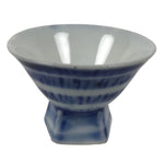 Japanese Porcelain Sake Cup Vtg Wan Ochoko Guinomi Sometsuke Blue Stripe G311