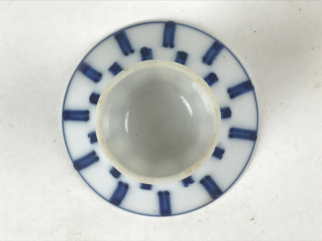 Japanese Porcelain Sake Cup Vtg Wan Ochoko Guinomi Sometsuke Blue White G122