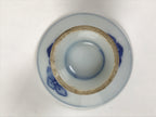 Japanese Porcelain Sake Cup Vtg Wan Ochoko Guinomi White Blue Hanabishi G312