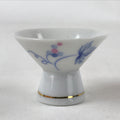Japanese Porcelain Sake Cup Vtg Wan Ochoko Guinomi White Gold Blue Grapes G123