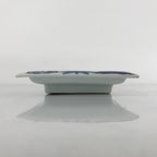 Japanese Porcelain Sashimi Plate Vtg Shochikubai Bamboo Plum Pine Blue PY757