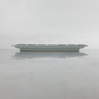 Japanese Porcelain Sashimi Plate Vtg Shochikubai Bamboo Plum Pine Blue PY757
