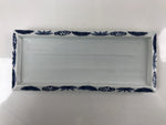 Japanese Porcelain Sashimi Plate Vtg Shochikubai Bamboo Plum Pine Blue PY759