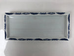 Japanese Porcelain Sashimi Plate Vtg Shochikubai Bamboo Plum Pine Blue PY761