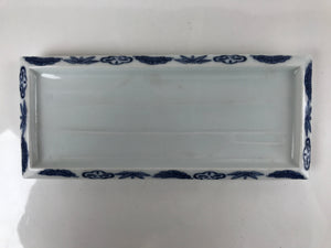 Japanese Porcelain Sashimi Plate Vtg Shochikubai Bamboo Plum Pine Blue PY761