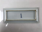 Japanese Porcelain Sashimi Plate Vtg Shochikubai Bamboo Plum Pine Blue PY761