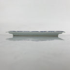 Japanese Porcelain Sashimi Plate Vtg Shochikubai Bamboo Plum Pine Blue PY762